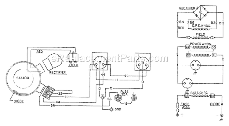 Page H Diagram and Parts List for 8715-0  Briggs and Stratton Generator